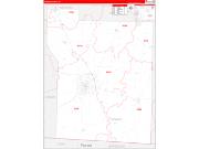 Thomas County, GA Wall Map Zip Code Red Line Style 2023