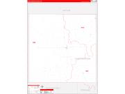 ThrockmortonCounty, TX Wall Map Zip Code Red Line Style 2022