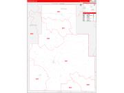 Tippah County, MS Wall Map Zip Code Red Line Style 2022