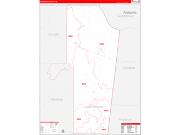 Tishomingo County, MS Wall Map Zip Code Red Line Style 2022