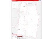 Toombs County, GA Wall Map Zip Code Red Line Style 2022