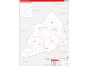 TransylvaniaCounty, NC Wall Map Zip Code Red Line Style 2022