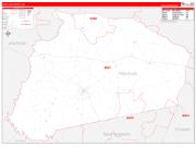 Treutlen County, GA Wall Map Zip Code Red Line Style 2022