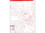 Tulsa County, OK Wall Map Zip Code Red Line Style 2022