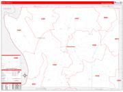 Union County, IL Wall Map Zip Code Red Line Style 2023