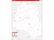 Union County, SC Wall Map Zip Code Red Line Style 2023
