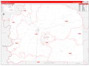 VernonParish (County), LA Wall Map Zip Code Red Line Style 2023