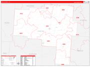 Vinton County, OH Wall Map Zip Code Red Line Style 2022