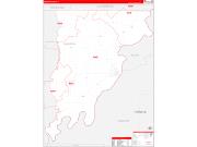 Wabash County, IL Wall Map Zip Code Red Line Style 2022