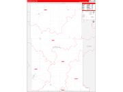 Wadena County, MN Wall Map Zip Code Red Line Style 2022