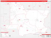 Wagoner County, OK Wall Map Zip Code Red Line Style 2022