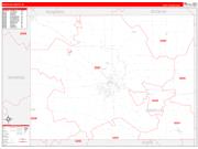 Wapello County, IA Wall Map Zip Code Red Line Style 2022