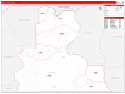Wasco County, OR Wall Map Zip Code Red Line Style 2023