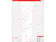 Washington County, OK Wall Map Zip Code Red Line Style 2023
