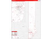 Washoe County, NV Wall Map Zip Code Red Line Style 2022