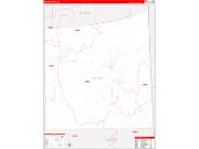 Wayne County, MS Wall Map Zip Code Red Line Style 2022