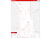 WebsterParish (County), LA Wall Map Zip Code Red Line Style 2023
