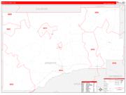 Webster County, MS Wall Map Zip Code Red Line Style 2022