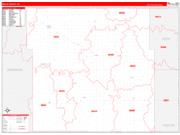 Wells County, ND Wall Map Zip Code Red Line Style 2022