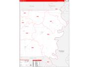 White County, IL Wall Map Zip Code Red Line Style 2022