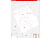 Wilkinson County, GA Wall Map Zip Code Red Line Style 2022