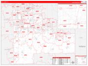 Will County, IL Wall Map Zip Code Red Line Style 2022