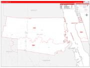 Willacy County, TX Wall Map Zip Code Red Line Style 2022