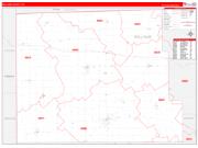 Williams County, OH Wall Map Zip Code Red Line Style 2022