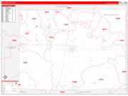 Williamson County, IL Wall Map Zip Code Red Line Style 2022