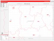 Winnebago County, IA Wall Map Zip Code Red Line Style 2022