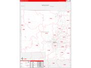 Winnebago County, IL Wall Map Zip Code Red Line Style 2022