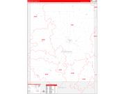 Winneshiek County, IA Wall Map Zip Code Red Line Style 2022