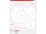 Wood County, TX Wall Map Zip Code Red Line Style 2023