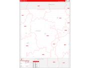 Wright County, IA Wall Map Zip Code Red Line Style 2022