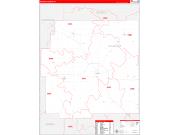 Wyandot County, OH Wall Map Zip Code Red Line Style 2022