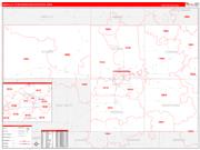 Amarillo Metro Area Wall Map Red Line Style 2022