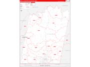 Danville Metro Area Wall Map Red Line Style 2022