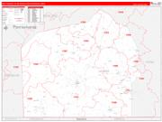 Gettysburg Metro Area Wall Map Red Line Style 2022