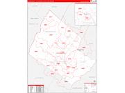 Harrisonburg Metro Area Wall Map Red Line Style 2022