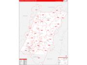 Johnstown Metro Area Wall Map Red Line Style 2022