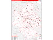 Richmond Metro Area Wall Map Red Line Style 2022