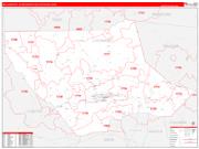 Williamsport Metro Area Wall Map Red Line Style 2022