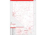 Nevada Wall Map Zip Code Red Line Style 2022