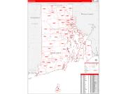 Rhode Island Wall Map Zip Code Red Line Style 2022