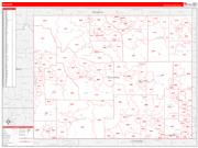 Wyoming Wall Map Zip Code Red Line Style 2022