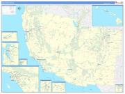 US Southwest Regional Wall Map Basic Style 2022
