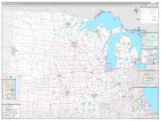 US North Central Regional Wall Map Premium Style 2023