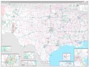 US South Central Regional Wall Map Premium Style 2023
