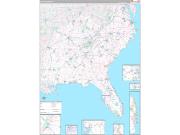 US Southeast 2 Regional Wall Map Premium Style 2022
