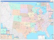 US Central Regional Wall Map Color Cast Style 2022
